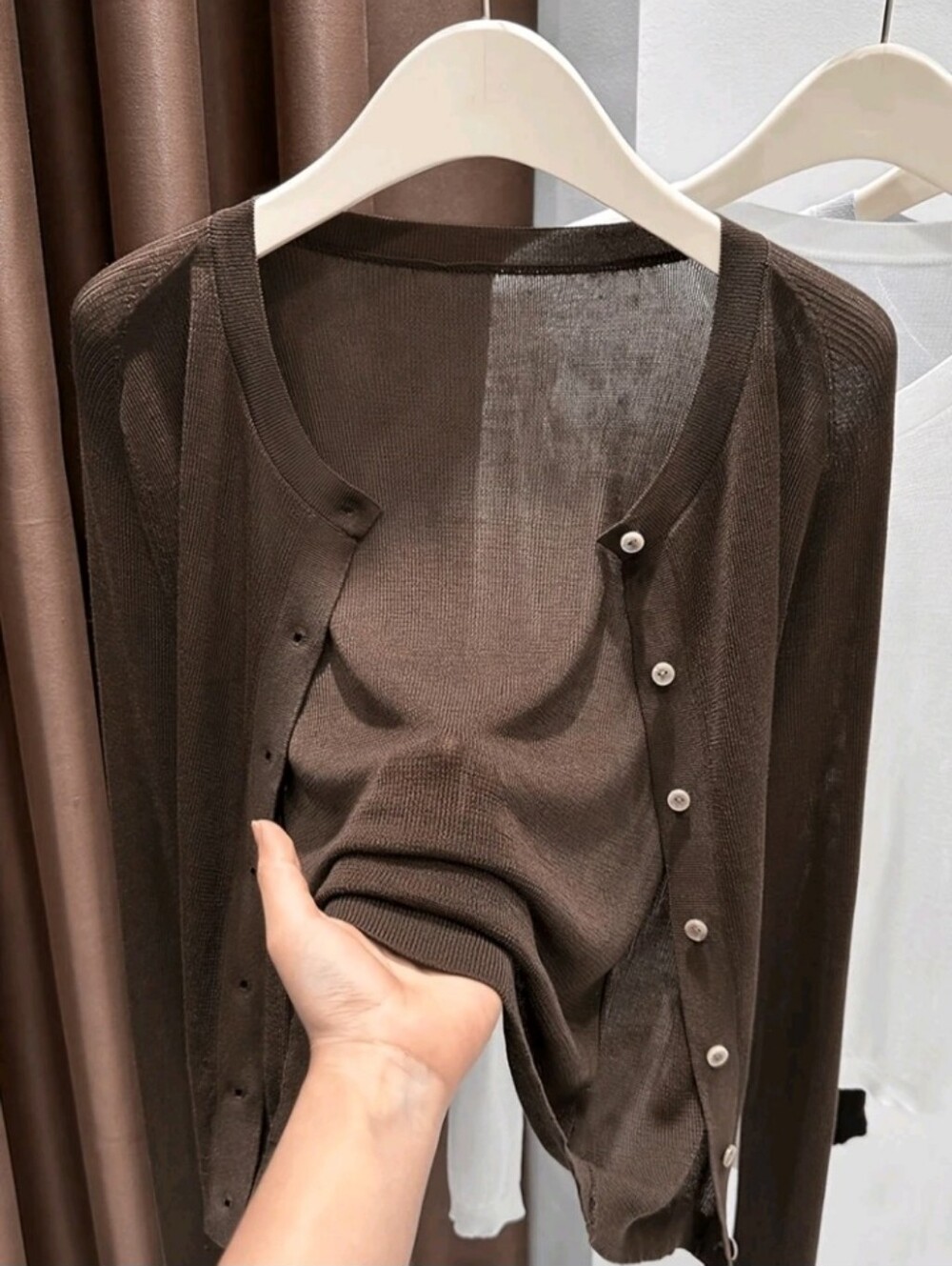 Women's New Autumn Elegant Casual Knit Thin Cardigan, Solid Color Round Neck